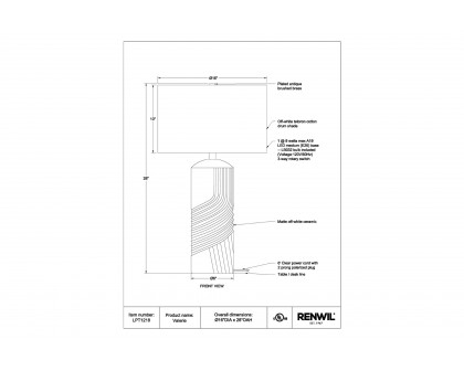 Renwil™ - Valerie Table Lamp