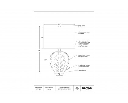 Renwil - Darina Table Lamp