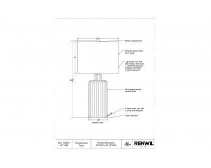 Renwil™ - Roza Table Lamp