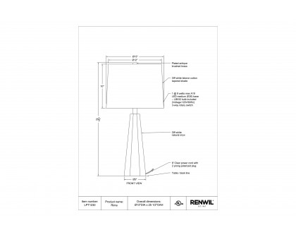 Renwil - Rima Table Lamp