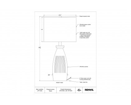 Renwil - Nado Table Lamp