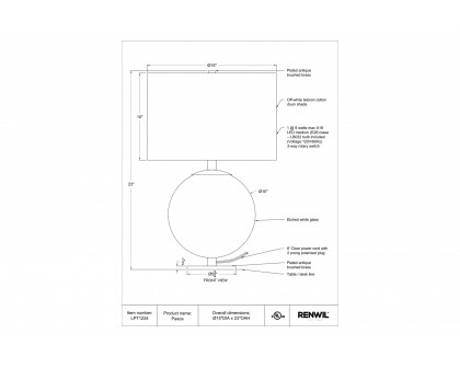 Renwil™ - Pasca Table Lamp