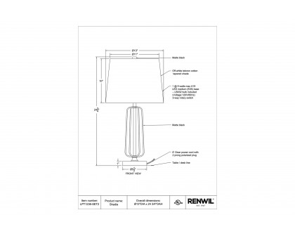 Renwil™ - Shadia Table Lamp Set Of 2