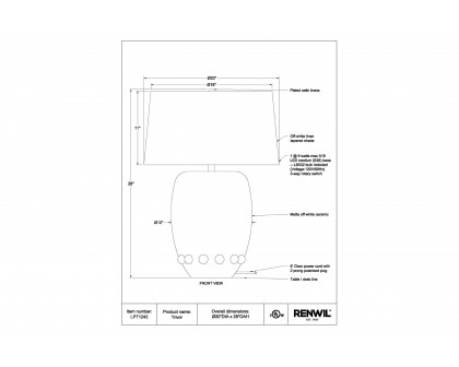 Renwil - Trivor Table Lamp