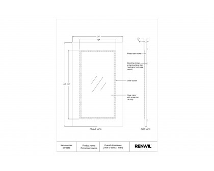 Renwil™ - Embedded Jewels Wall Mirror