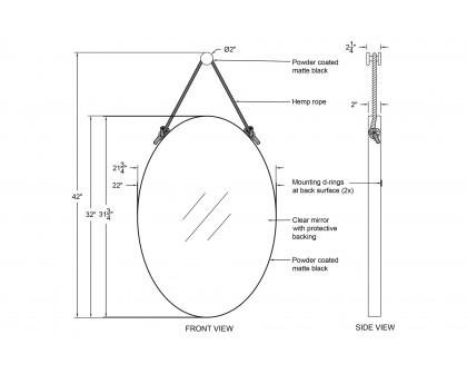 Renwil™ - Parbuckle Wall Mirror