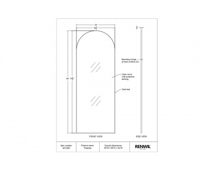 Renwil™ - Thatcher Wall Mirror