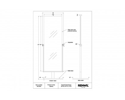 Renwil™ - Samira Floor Mirror