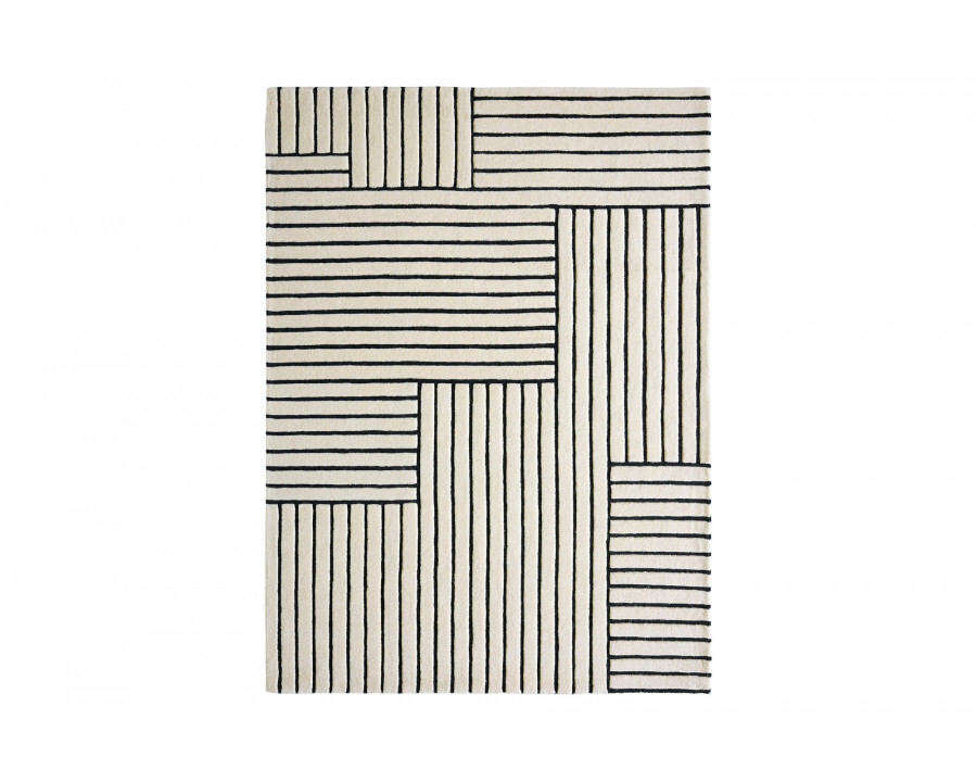 Renwil Arctica Rug - Off-White/Black, 16" X 16"