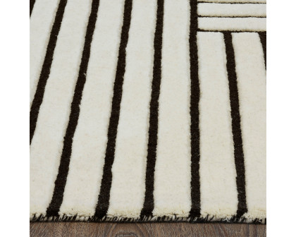 Renwil Arctica Rug - Off-White/Black, 16" X 16"