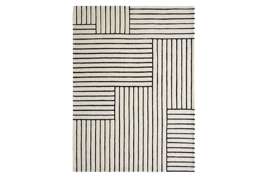 Renwil™ Arctica Rug - Off-White/Black, 9,1" X 13,1"