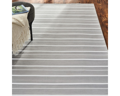 Renwil Caymen 64895 Outdoor Rug - Cool Gray/White, 9" x 12"