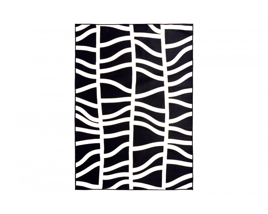 Renwil Hosta Rug - Black/White, 7,8" X 9,8"