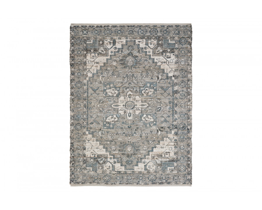 Renwil Pongola Rug - Natural/Teal, 9,1" X 13,1"