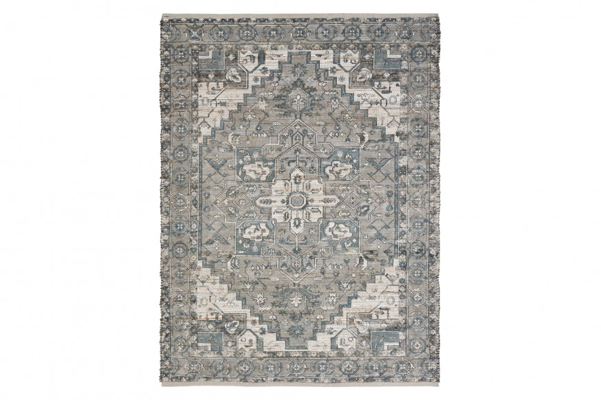 Renwil™ Pongola Rug - Natural/Teal, 5,3" X 7,3"