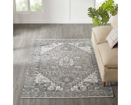 Renwil™ Pongola Rug - Natural/Teal, 5,3" X 7,3"