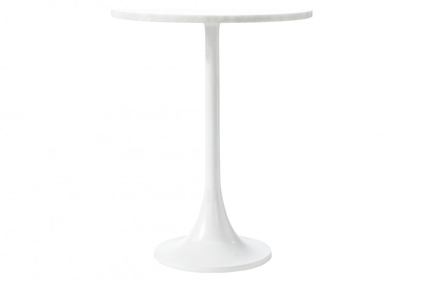 Renwil™ Alina Accent Table - White Marble/White Powder