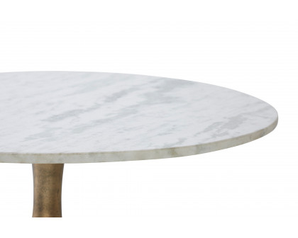 Renwil™ Lovisa Coffee Table - White Marble/Antique Brass