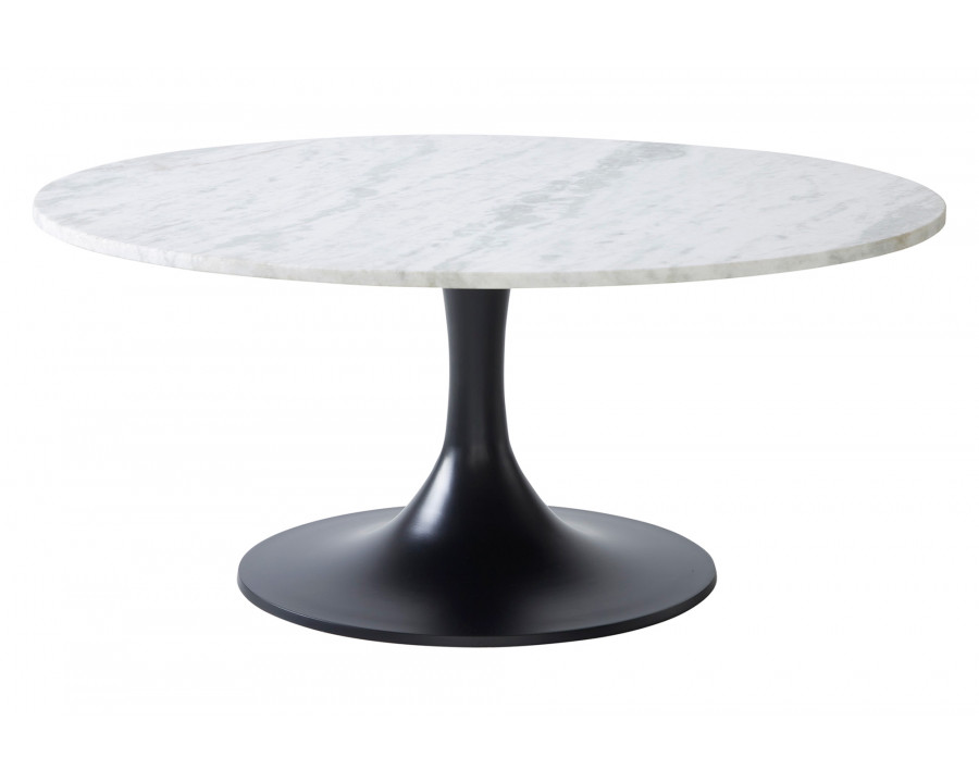 Renwil Loveada Coffee Table - White Marble/Matte Black