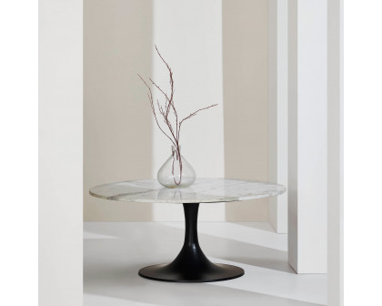 Renwil Loveada Coffee Table - White Marble/Matte Black