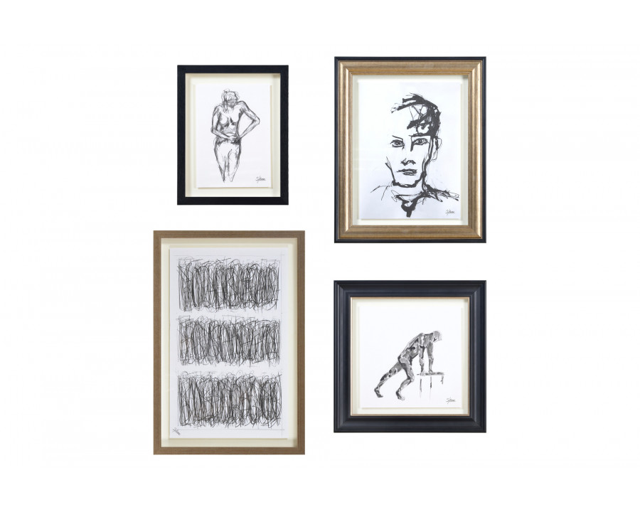 Renwil - Studio Line Sketch Wall Art Set Of 4