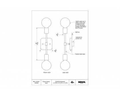 Renwil - Albany I Wall Sconces