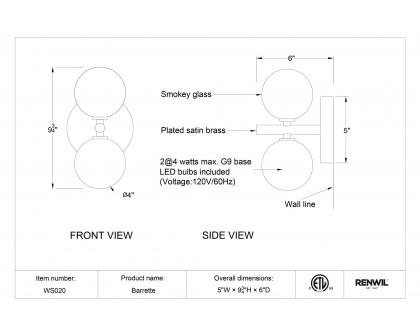 Renwil™ - Barrette Wall Sconces