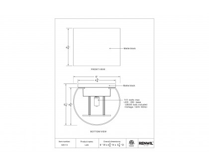 Renwil Lark Wall Sconces - Black