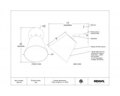 Renwil - Kai Wall Sconces