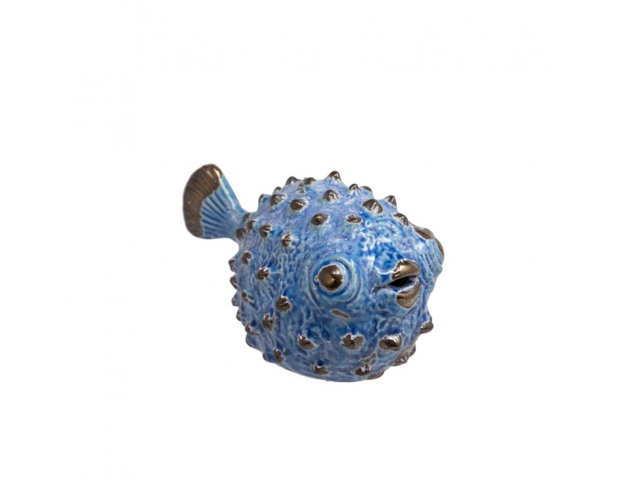 Sagebrook 10" Ceramic Blowfish Figurine - Blue