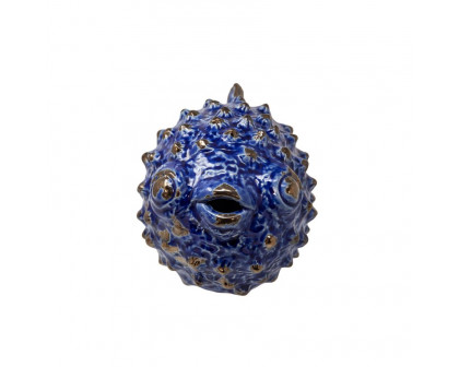 Sagebrook 8" Ceramic Puffer Fish - Blue