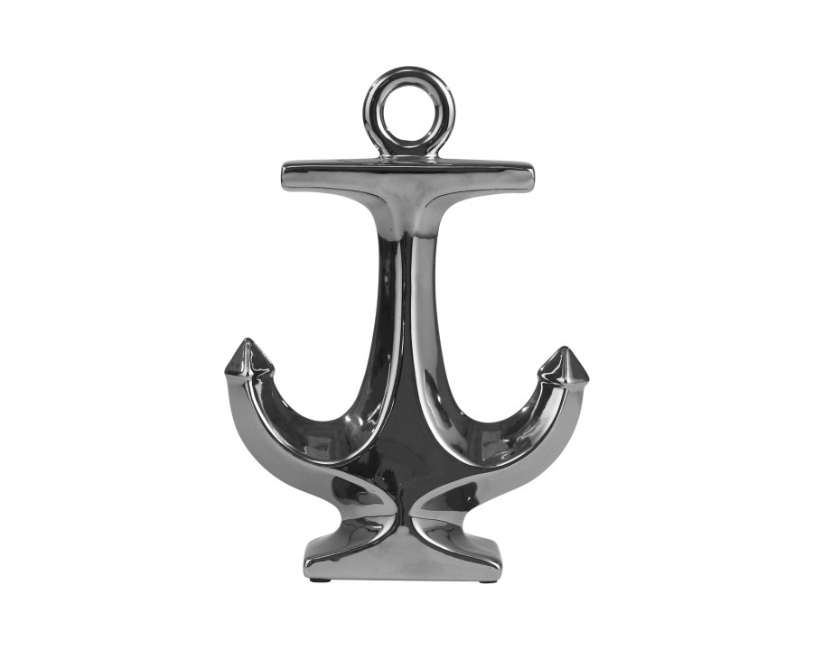 Sagebrook 10" Ceramic Anchor - Silver