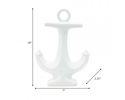 Sagebrook 10" Ceramic Anchor - White