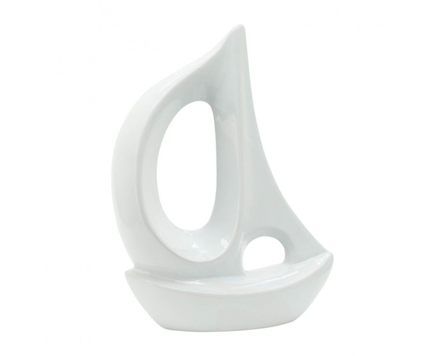 Sagebrook 13" Ceramic Sailboat - White