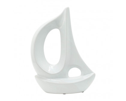 Sagebrook 13" Ceramic Sailboat - White