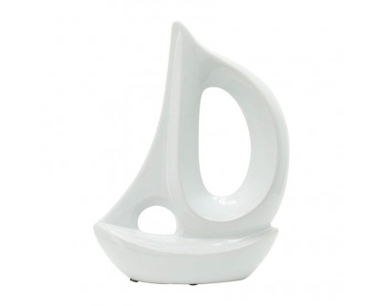 Sagebrook 13" Ceramic Sailboat - White