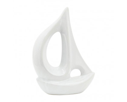 Sagebrook 8" Ceramic Sailboat - White