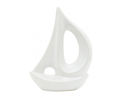 Sagebrook 8" Ceramic Sailboat - White