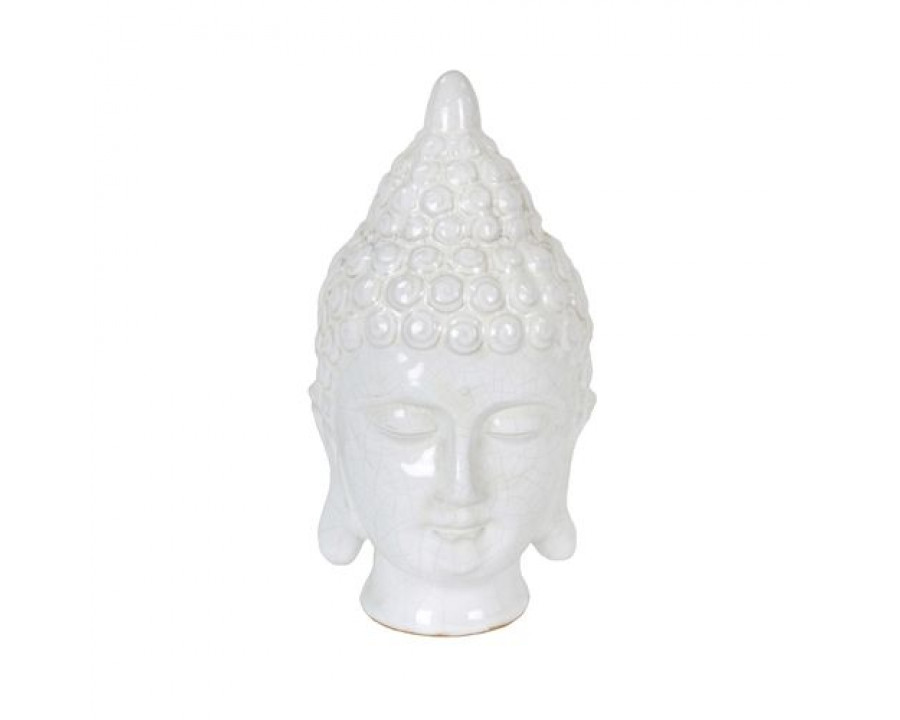 Sagebrook 9" Ceramic Buddha Head - White