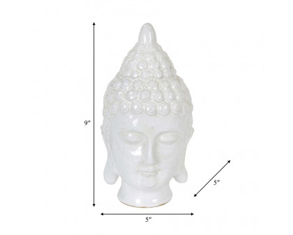 Sagebrook 9" Ceramic Buddha Head - White