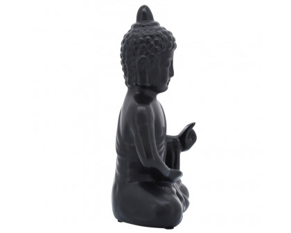 Sagebrook 10" Ceramic Seated Buddha - Black