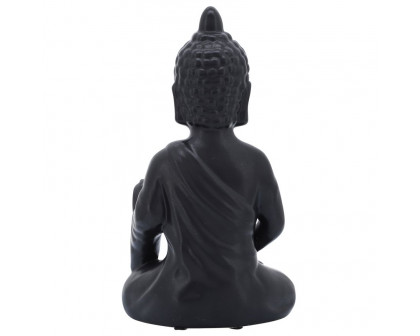 Sagebrook 10" Ceramic Seated Buddha - Black