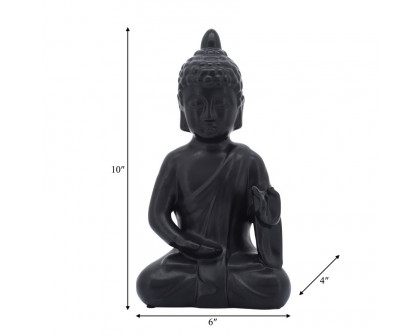 Sagebrook 10" Ceramic Seated Buddha - Black