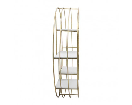 Sagebrook Round Wood/Metal Wall Shelf - Gold