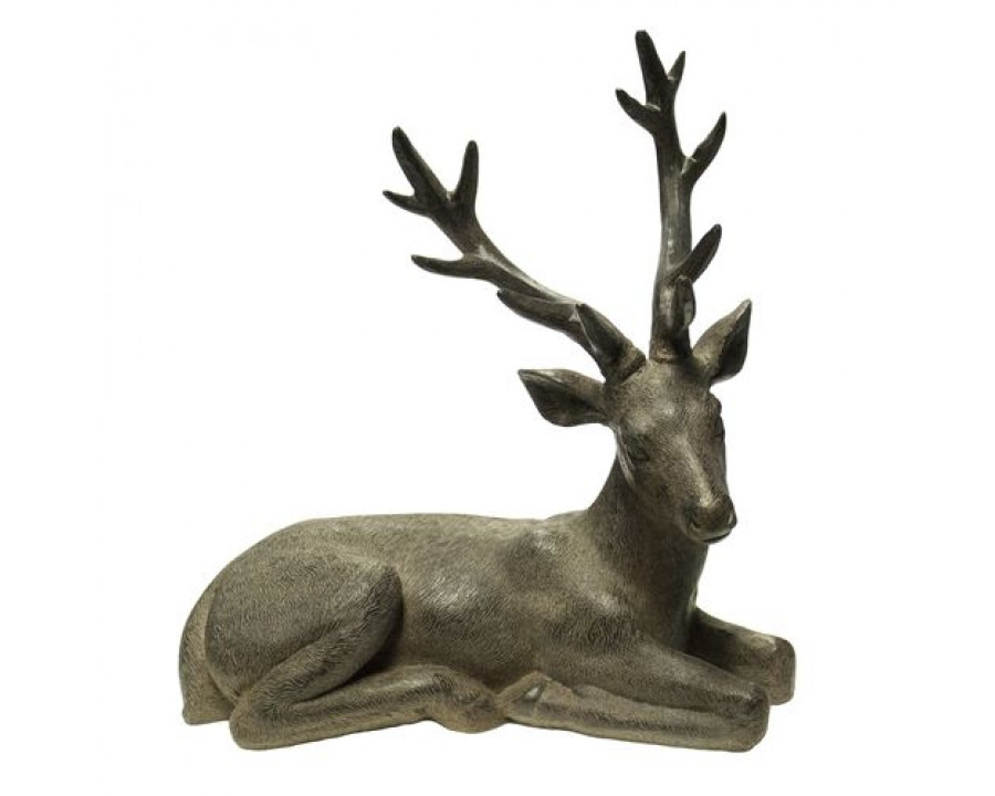 Sagebrook - Resin Sitting Deer in Brown