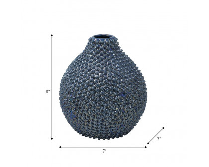 Sagebrook 8" Spiked Ceramic Vase - Blue