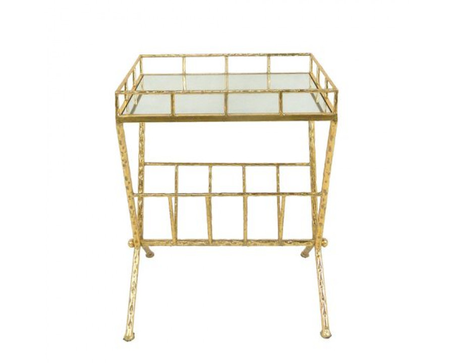 Sagebrook - Gold Accent Table With Magazine