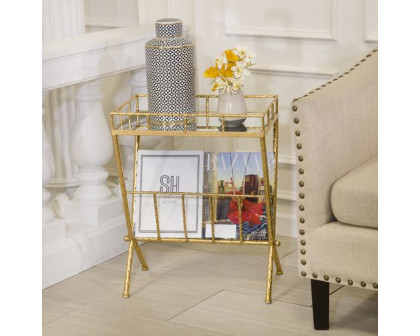 Sagebrook - Gold Accent Table With Magazine