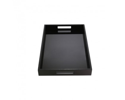 Sagebrook - Wood/Glass Tray in Black