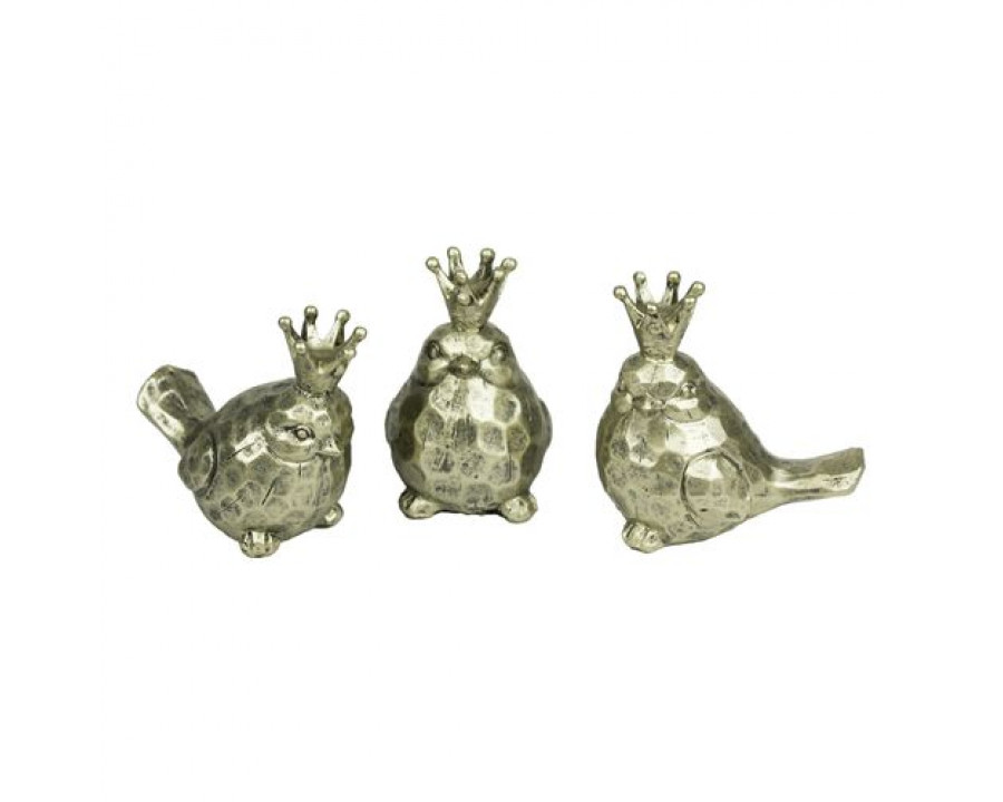 Sagebrook Birds With Crowns (Set Of 3)